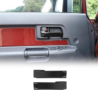 Compatible with Toyota FJ Cruiser 2007-2021 Car Inner Door Handle Cover, ABS Interior Door Grab Handle Protector Trim Cover Protection Accessories, 2PCS (Bright Black)