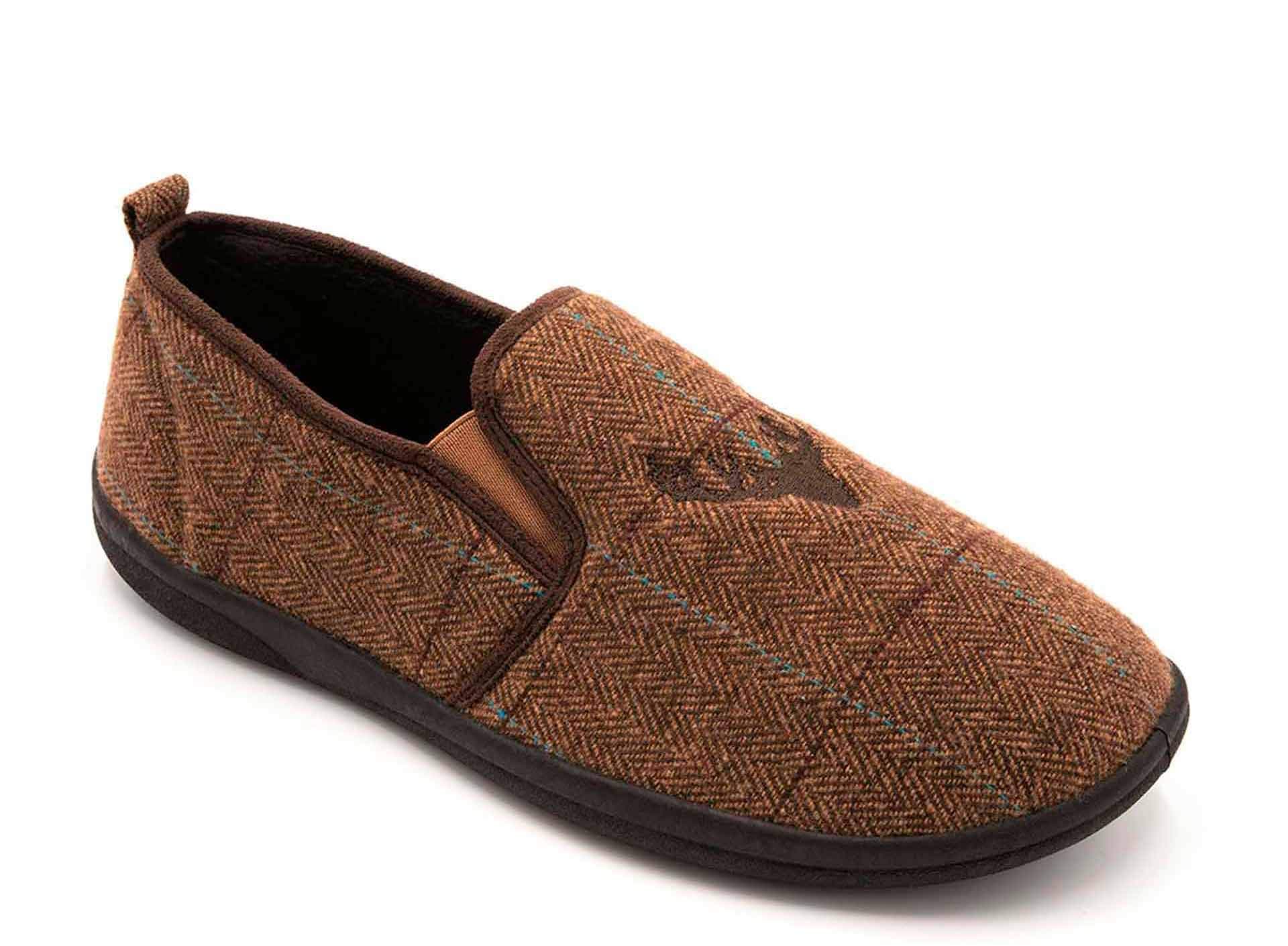 Padders Huntsman Low-Top Wide Fitting Memory Foam Slippers