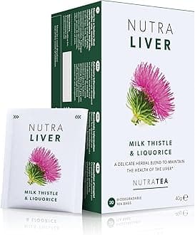 NUTRALIVER - Liver Support Tea | Liver Detox Tea - Helping to Support Liver Health with Milk Thistle, Turmeric & Liquorice - 20 Individually Wrapped Bags - Herbal Teas (1 Pack)