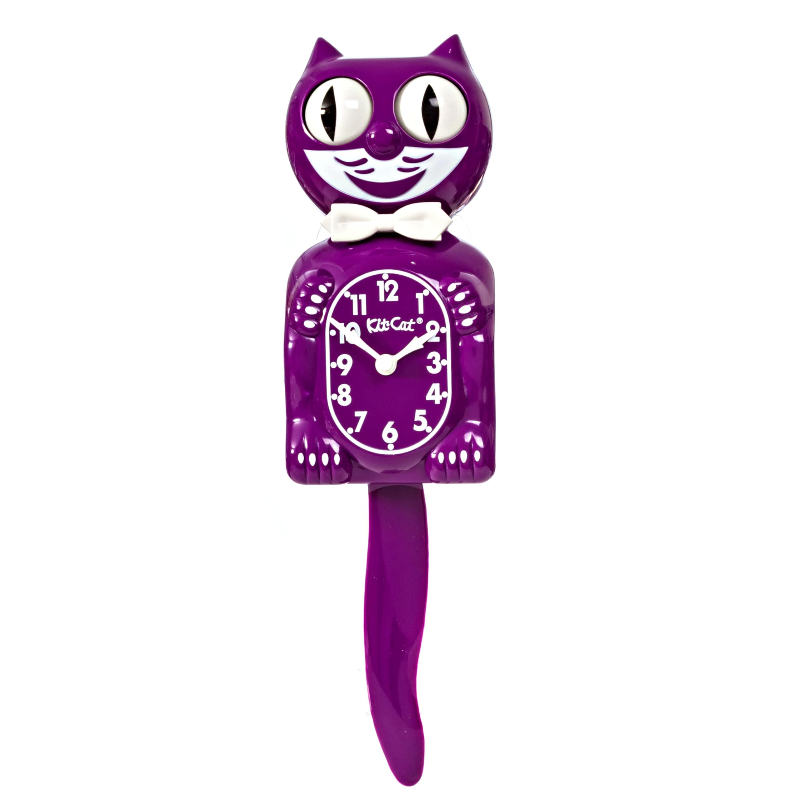 Kit-Cat Klock® Limited Edition Boysenberry - Iconic Retro Cat Clock with Moving Eyes and Tail, Battery Operated Wall Clock, Made in USA, Perfect for Home Decor, Mid Century Modern Clock, Unique Gift