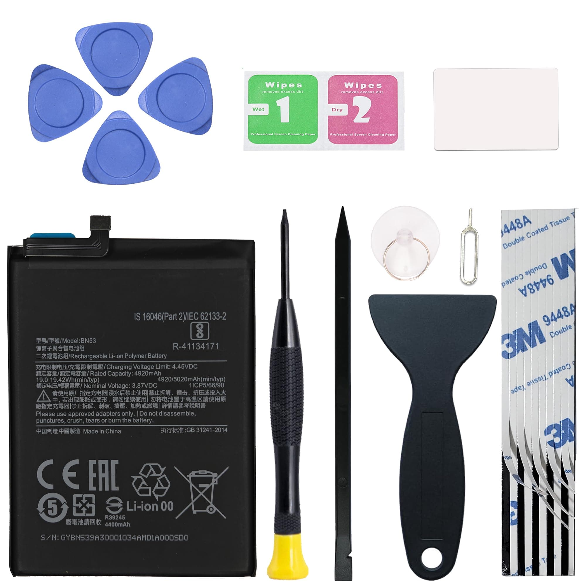 New Upgraded BN53 Replacement Battery Compatible with Redmi Note 9 Pro/Note 10 Pro 4G with Repair Toolkit
