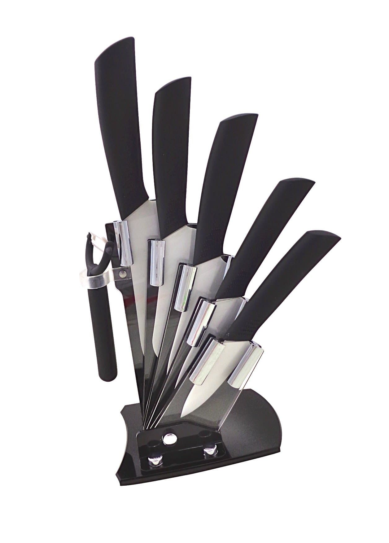 Professional-quality 6-piece Ceramic Knife Set - Advanced Zirconium Blades with Non-slip Handles