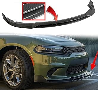 MUTUSAISI Front Bumper Lip SRT-Style Carbon Fiber Look Spoiler Splitter Compatible with Dodge Charger 2015-2023 SRT/Hellcats/Scat Pack/Daytona/RT 392 Accessories (Gloss Black)
