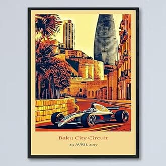 Vintage F1 Racing Baku City Circuit 29 AVRIL 2017 Poster, Race Car Print, Vintage Car Racing Poster, Race Fan Gift, Executive Office Decor, F1 Gift Idea h5hMJO