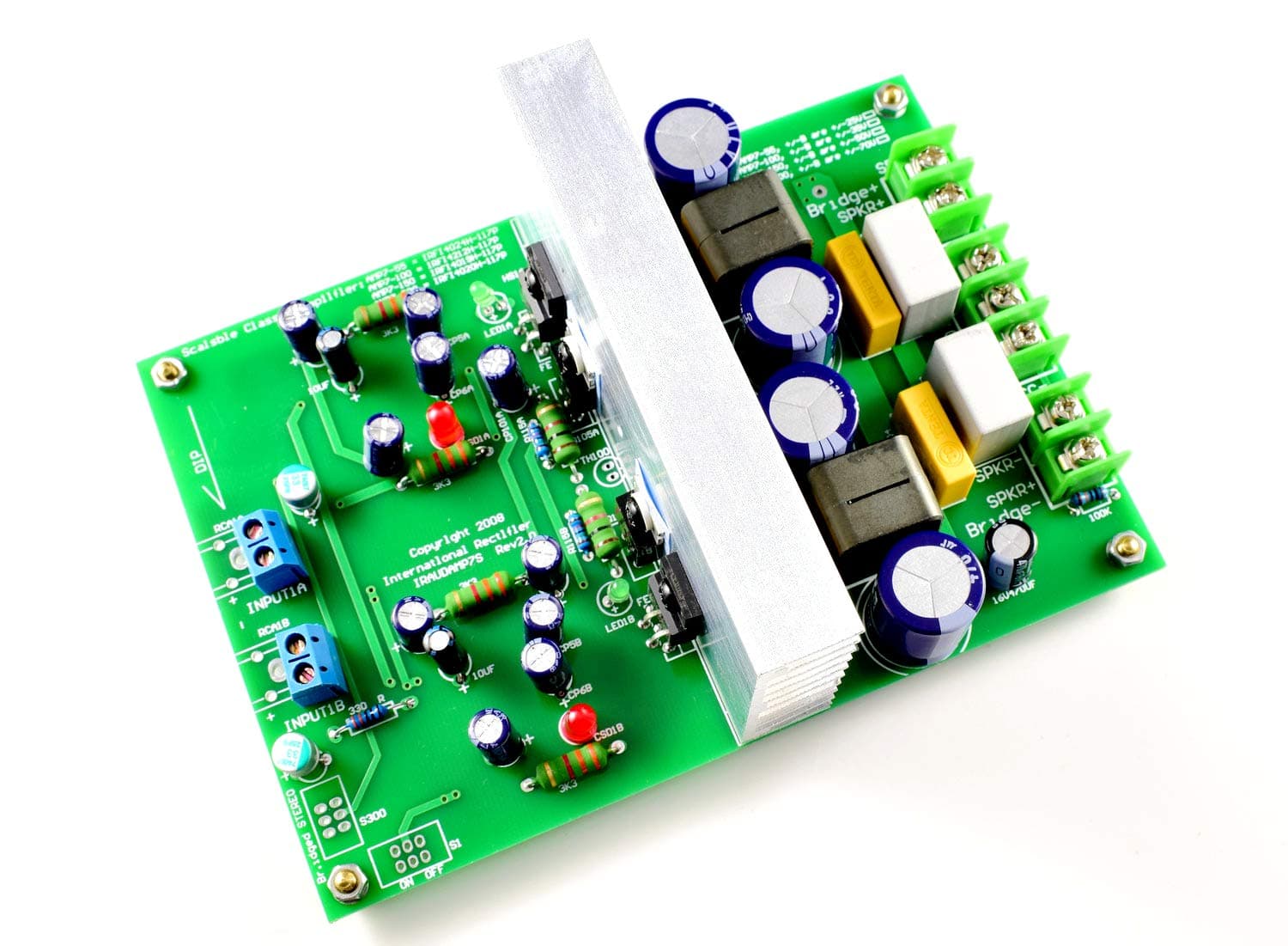 Two-Channel L15DX2 IRS2092 Class D Power Amplifier IRAUDAMP7S 125-500W