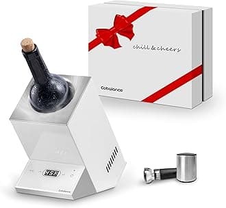 Wine Chiller,Electric Wine Cooler Bucket for 750ml Vino or Some Champagne,Single Bottle Chiller for Poolside Party,Gift Set for Vino Lover