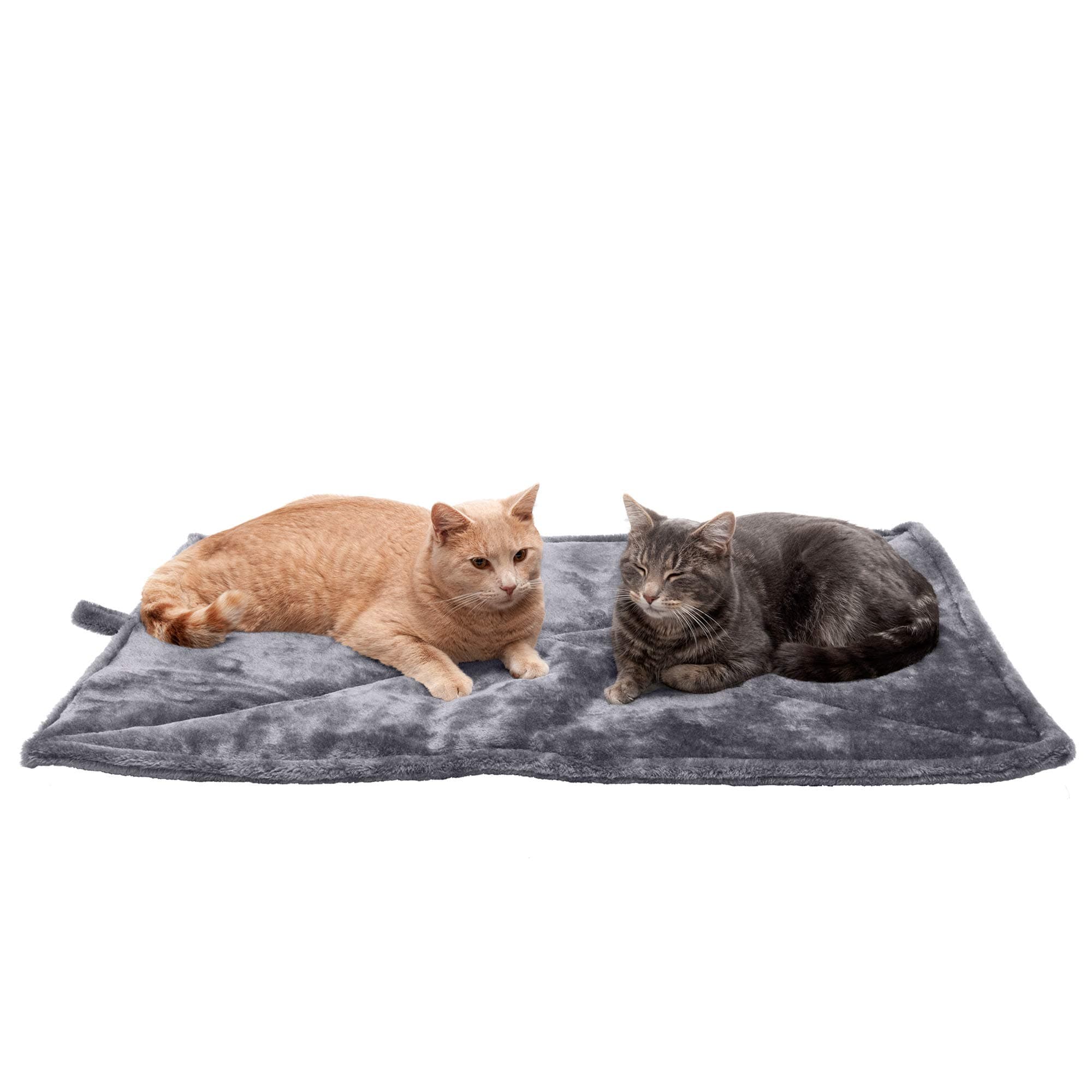 ThermaNAP Self-Warming Cat Bed for Indoor Cats & Large/Medium Dogs, Washable & Reflects Body Heat - Quilted Faux Fur Reflective Bed Mat - Gray, Large