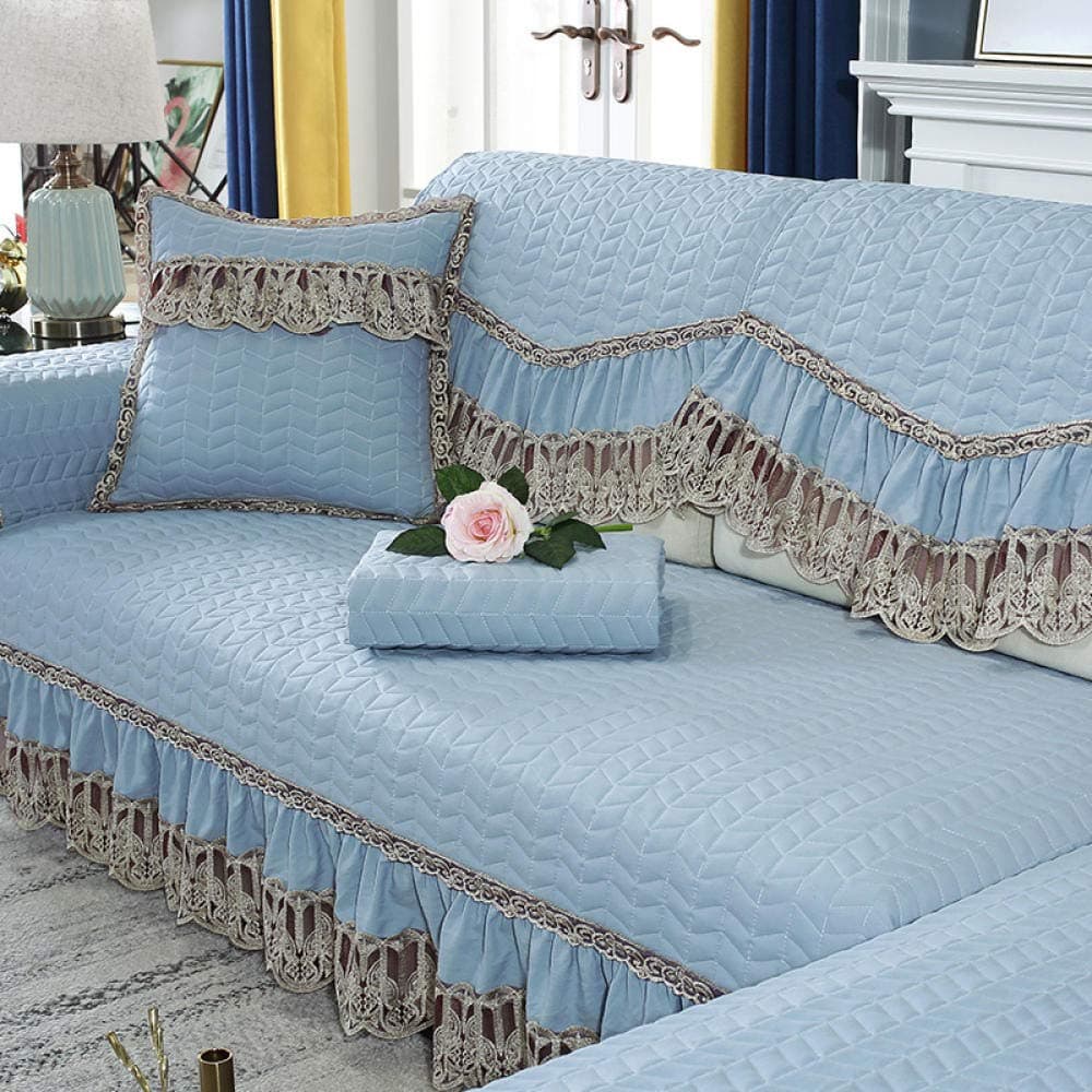 Sofa Slipcovers,Sofa Cushion Non-Slip Modern Home Sofa Cover Four Seasons Universal@Sky Blue_90*160Cm(1Pcs)