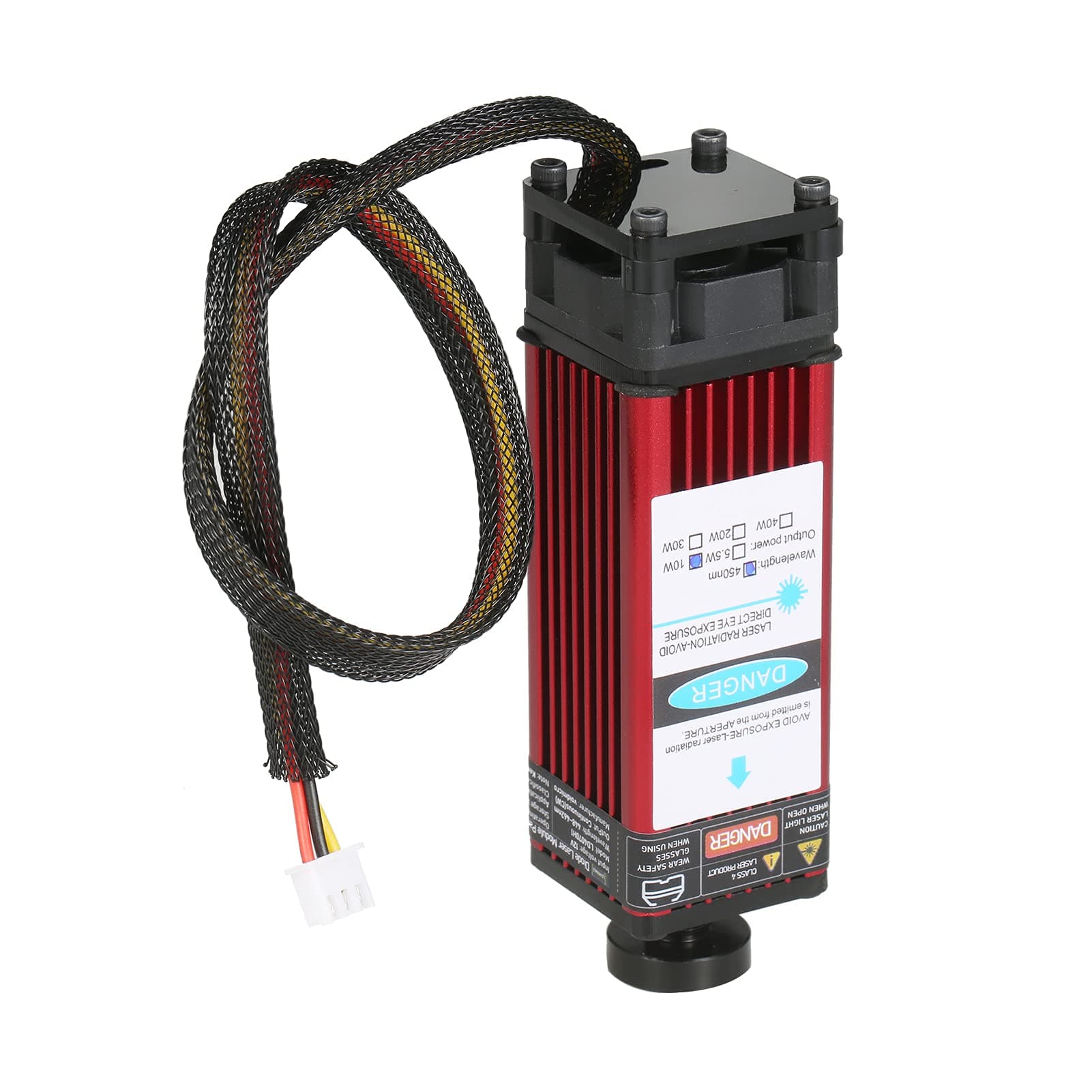 Morelian 5.5W Laser Module 450nm Engraving Laser Head Adjustable Focal Length High Precision Engraving Plastic Leather Wood Acrylic for Laser Engraving Machine CNC Router Cutting Machine