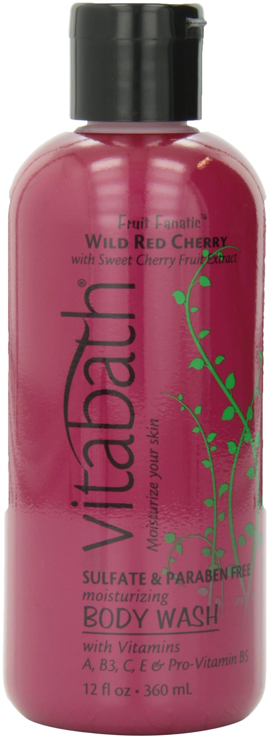 Vitabath Bath and Shower Gel, Wild Red Cherry, 12 Ounce