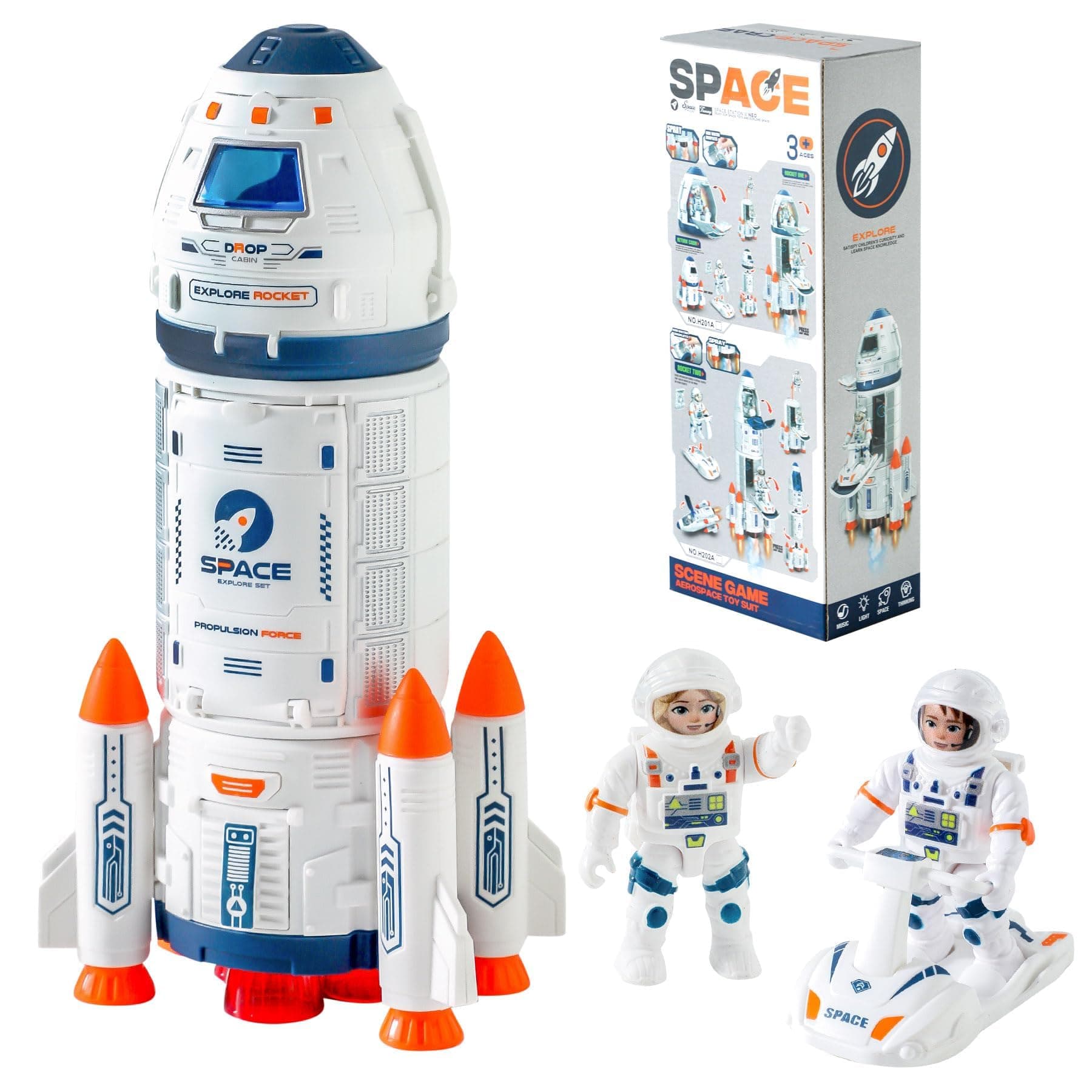 Rocket Ship Toy with Astronaut Figure and Spray Effects