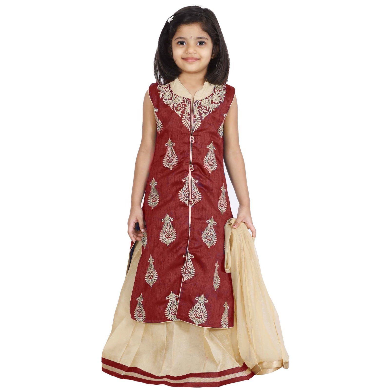Ashwini Girls' Netted Lehenga Choli