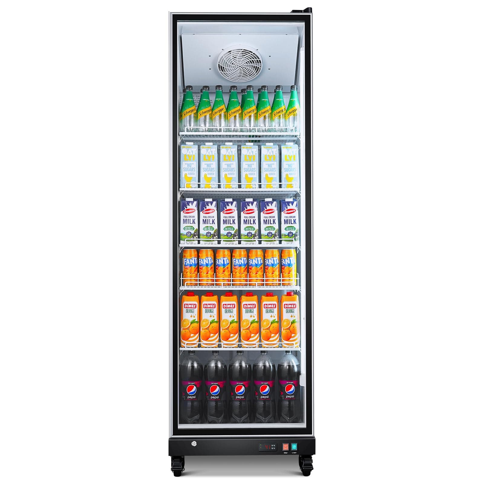 BODEGACOOLER Commercial Merchandiser Refrigerator,18.1Cu.Ft Commercial Display Refrigerator Glass Door,Upright Beverage Display Bar Cooler with Soft LED Light,Adjustable Shelves,Aluminum Door,Black