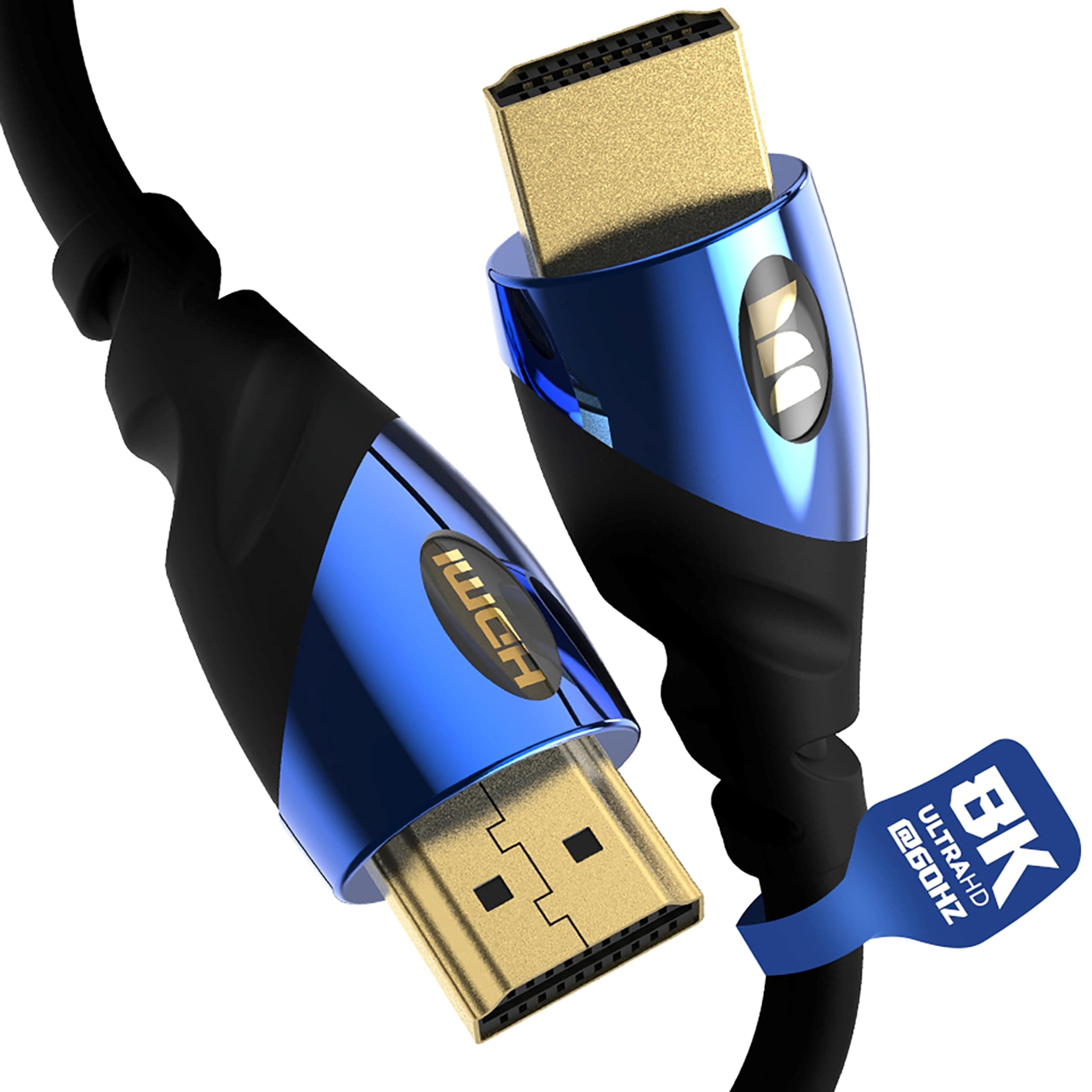 Monster Ultra High-Speed 8K Blue HDMI 2.1 Cable at 48 Gbps 6 ft