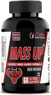 Mysha Nutrition Mass Up Mass Gainer Capsules | 60 Capsule | 100% Herbal Blend of Ashwagandha, Tribulus, Safed Musli,Chamomile,Amla,Shataveri & Ginger |Supplement for Muscle Growth, Stamina & Strength