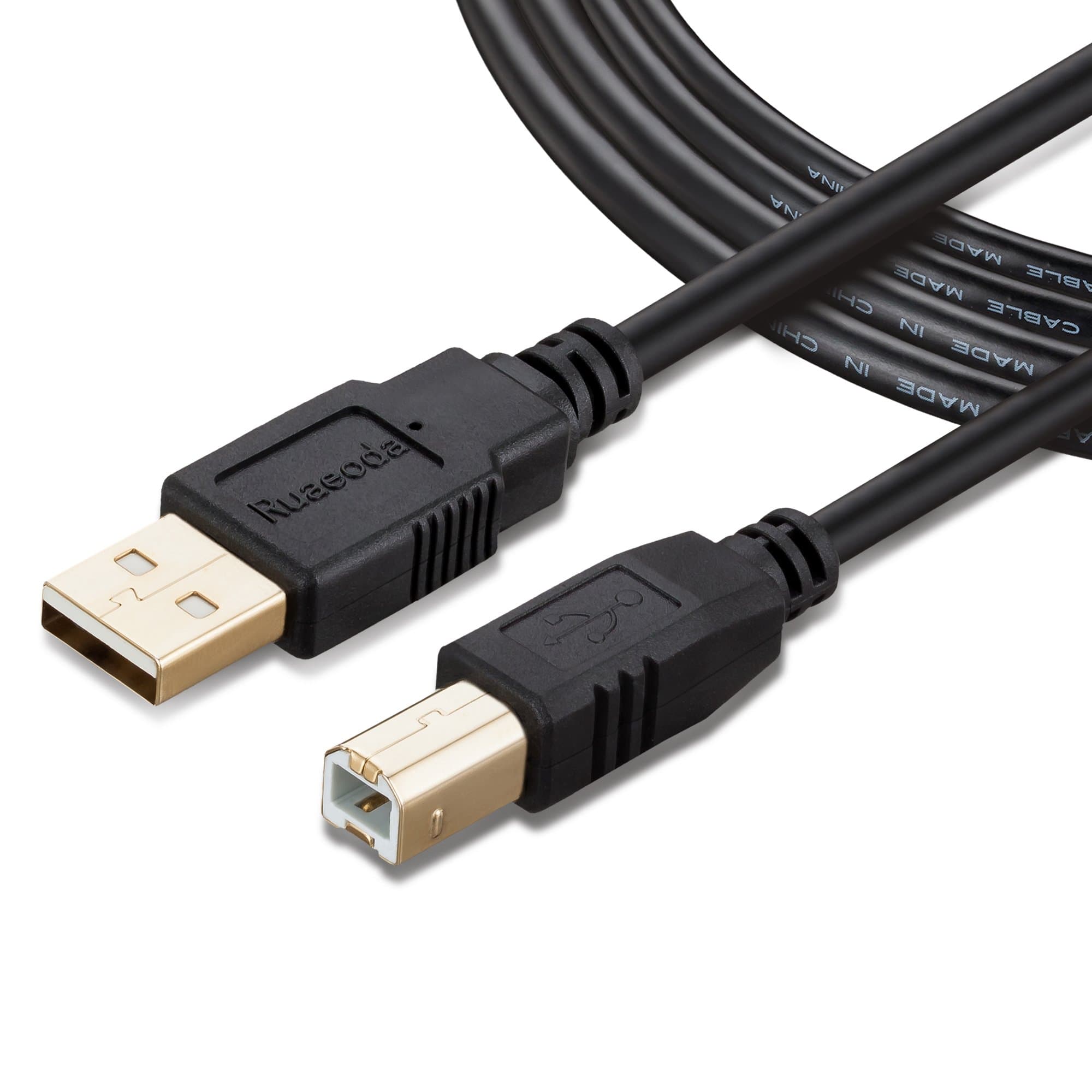 50 ft USB 2.0 Printer Cable - Type A Male to B Male, Compatible with HP, Canon, Epson, Lexmark, Dell, Xerox, Samsung