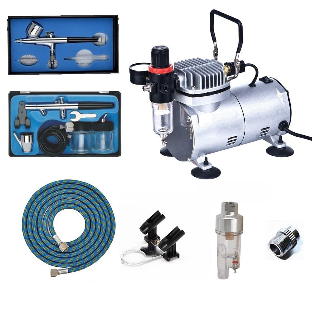 Mini Airbrush Compressor With Tank AS186 Kit 1