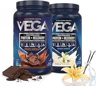 Vega Sport Premium Protein Powder + Recovery Bundle - Vanilla (20 servings) and Chocolate (19 servings) 30g Plant Based Protein, 5g BCAAs, Low Carb, Keto, Pea Protein for Women and Men