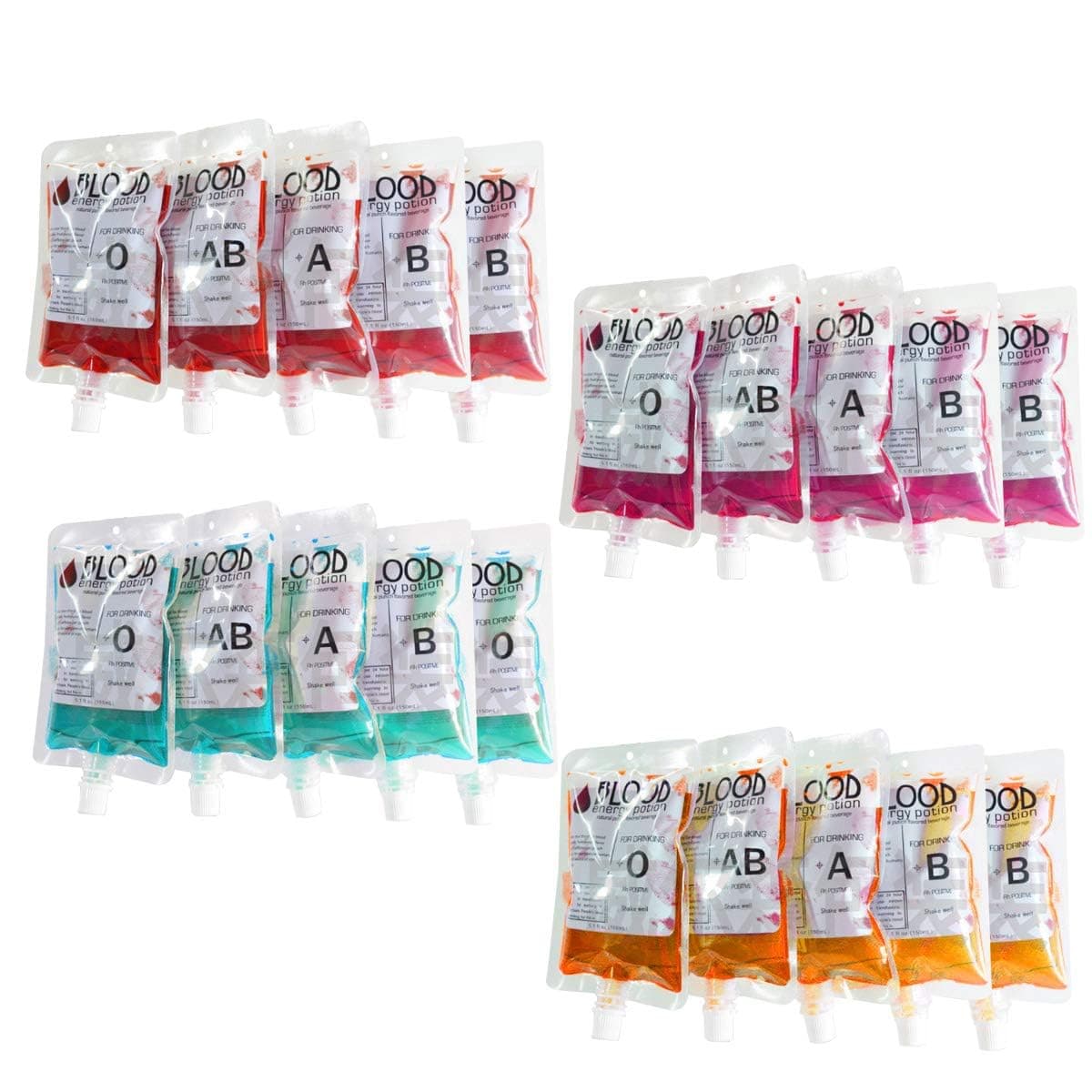 20 Pack Halloween Blood Bags Reusable Container 8.5oz with Cap for Drinks Halloween Party Favors, Nurses Day Party Decorations