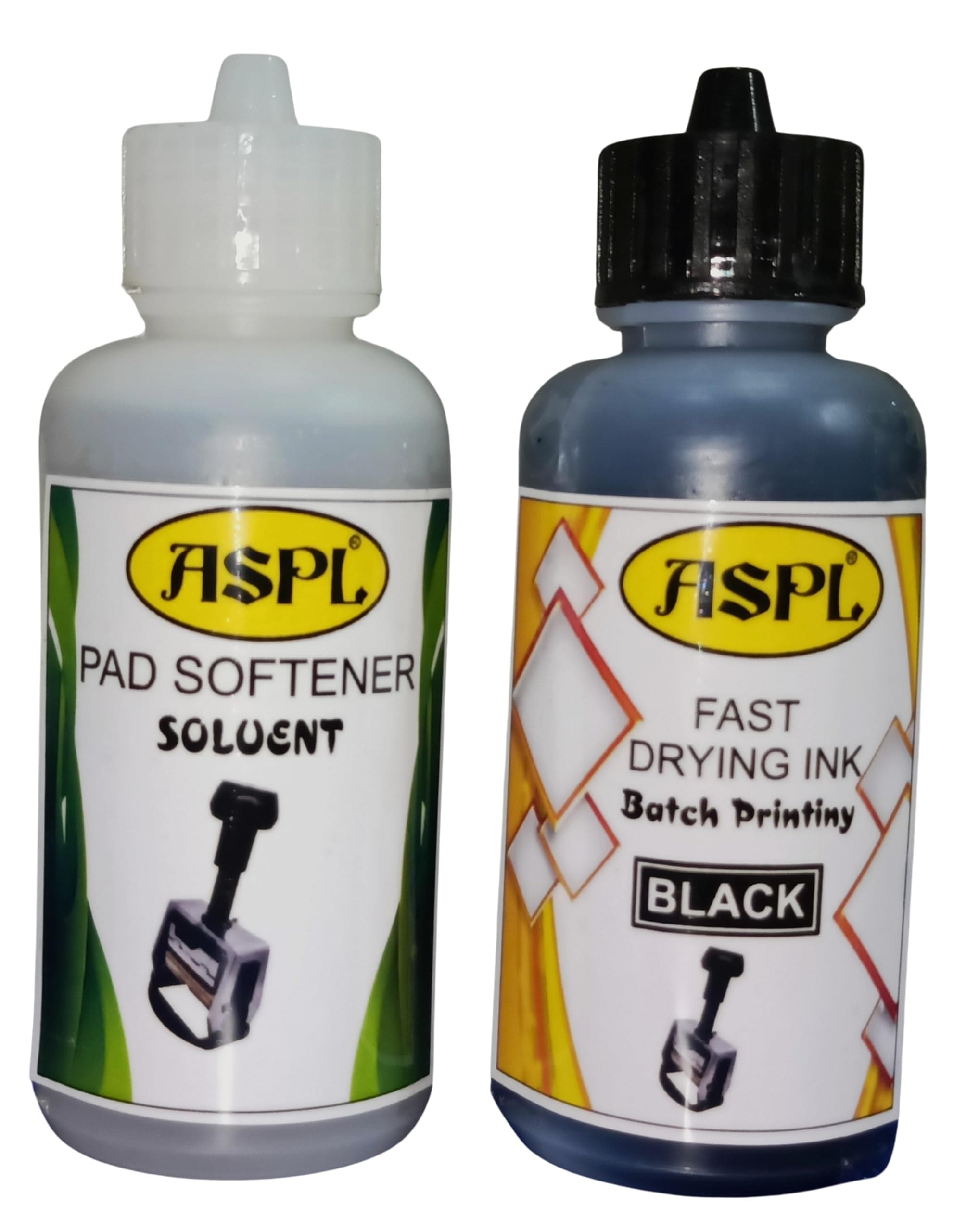 ASPL BATCH PRINTING Machine Fast Drying Ink Permanent (Black Ink) 100ml (M30) (BLACK INK 1set)