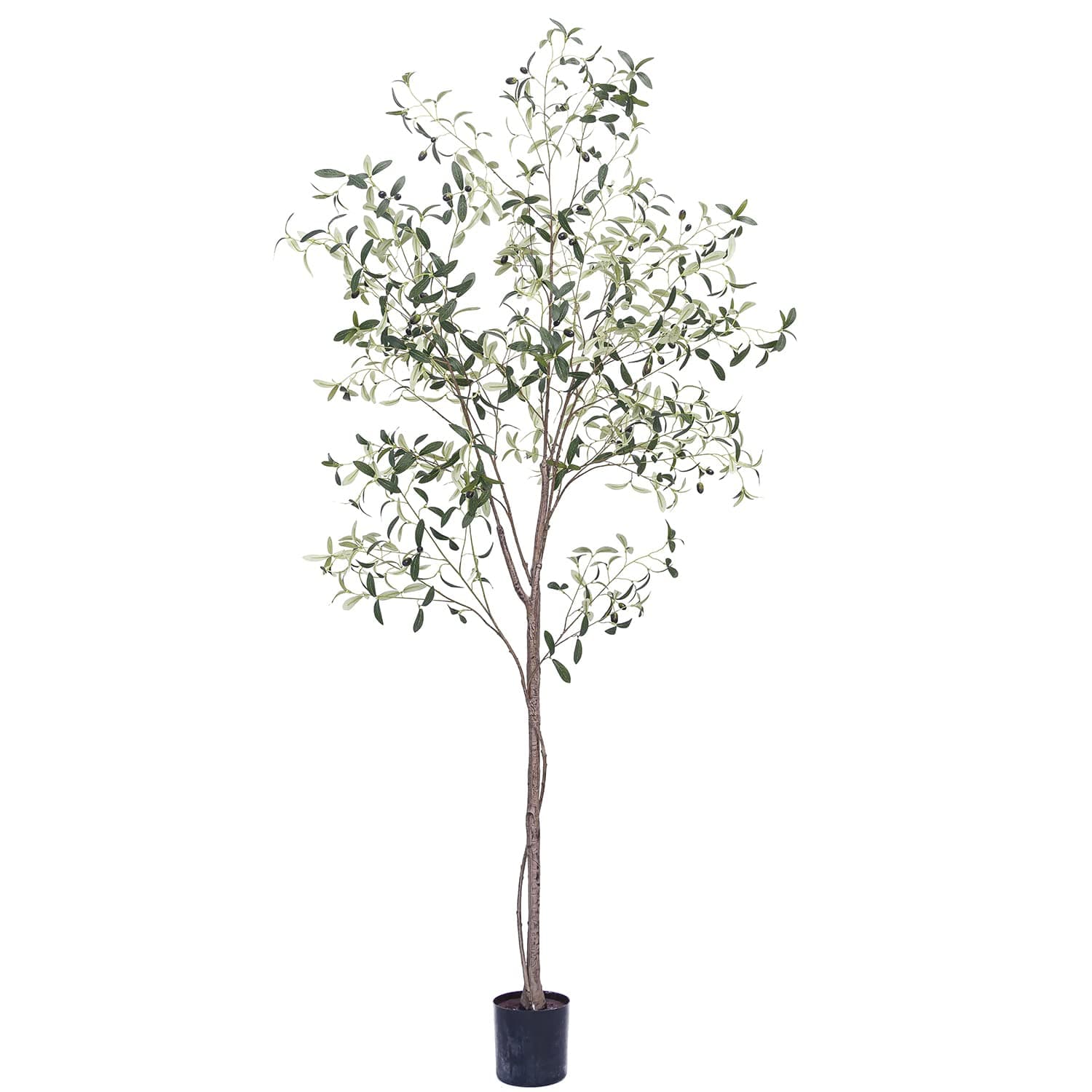 Phimos Artificial Olive Tree Tall Fake Potted Olive Silk Tree with Planter Large Faux Olive Branches and Fruits Artificial Tree for Modern Home Office Living Room Floor Decor Indoor (7FT)