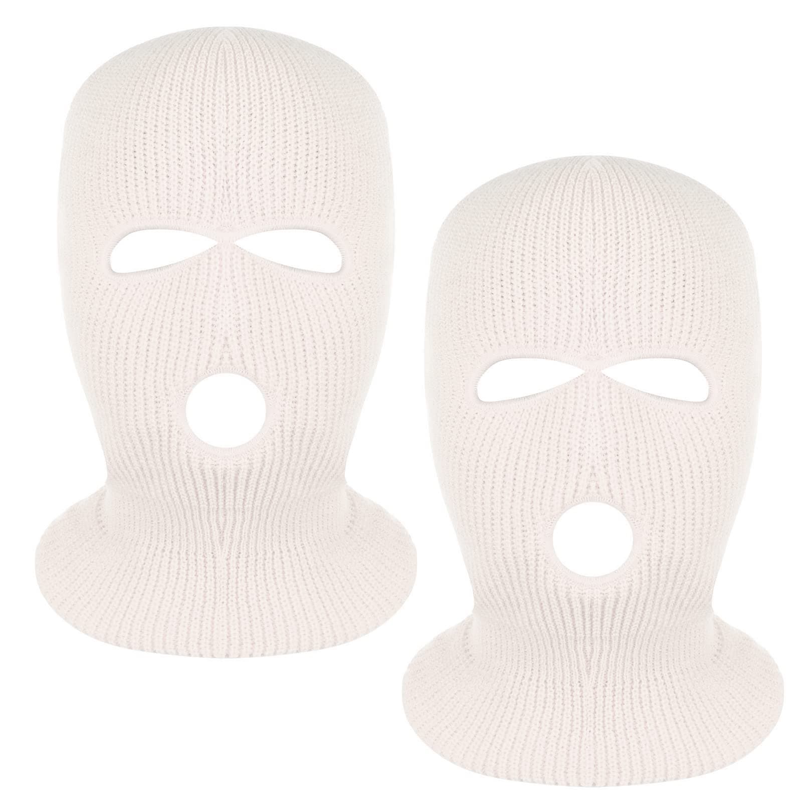 2 Pieces 3-Hole Full Face Mask Cover Ski Mask Winter Balaclava Cap Knitted Face Cover for Winter Outdoor Sports