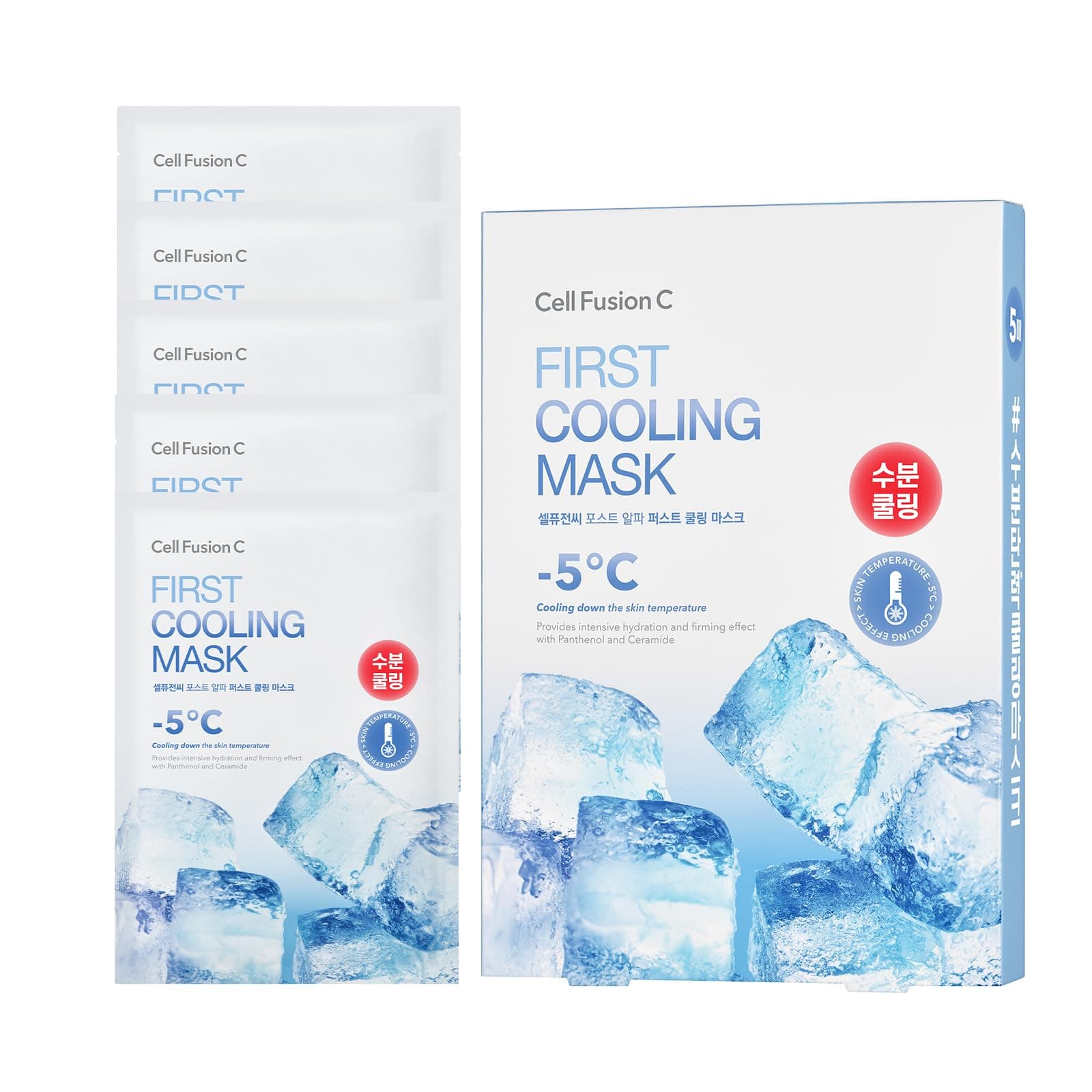 - Cell Fusion C Post Alpha First Cooling Sheet Mask 5EA, Hydrating, Cooling and De-puffing, Glacial Water & Panthenol, Korean Skin Care