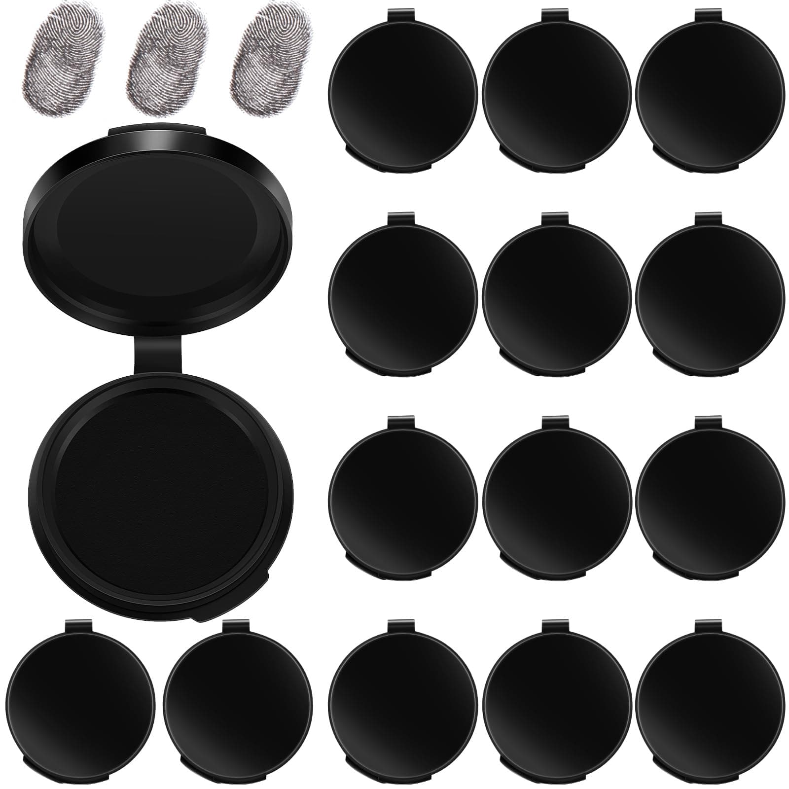 Outus Thumbprint Ink Pad Professional Finger Quick Drying Erasable Ink Pad with Clear Black Impressions for Identification and Security ID Round(14)