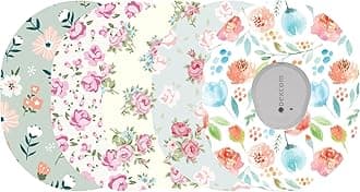 Glucomart Adhesive Patches for Dexcom G7, Stelo & Infusion Sets – 5-Pack Waterproof, Sweatproof CGM Overpatches – Hypoallergenic CGM Patches (Flower Garden)