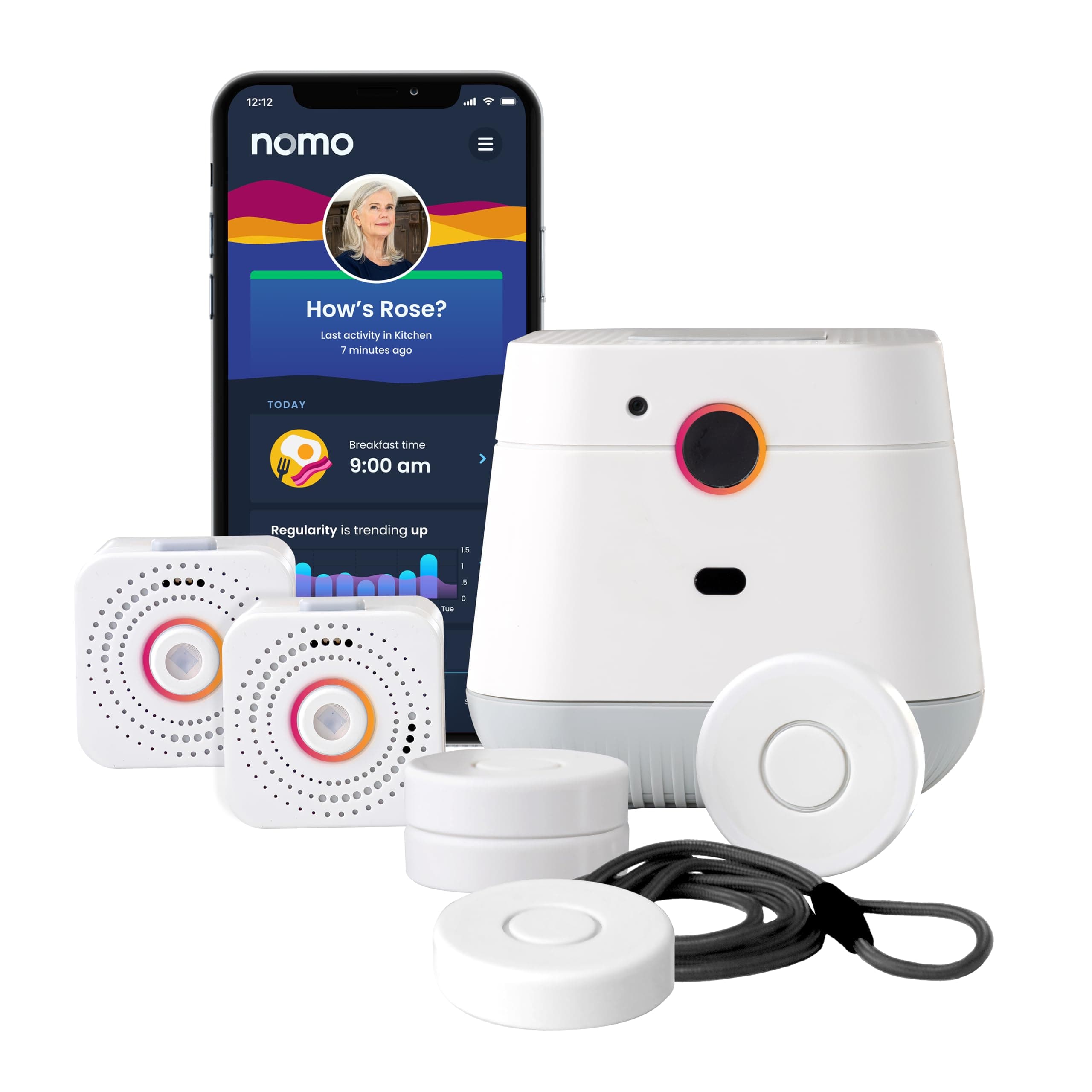 Medical Alert System, Fall Detection for Seniors, WiFi in Home Monitoring Safety System, Emergency Call Button, Custom Fall Alert, Virtual Caregiver, 60-Day Trial, Monthly Subscription