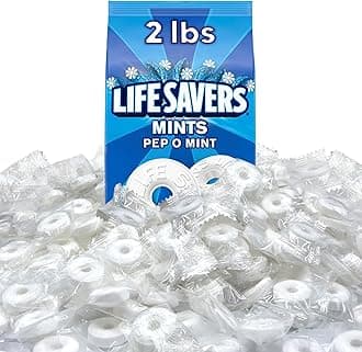 Life Savers Pep O Mint Hard Candy - 2 Pounds of Bulk Candy - Peppermint Life Saver Mints - Great for Sharing - Individually Wrapped