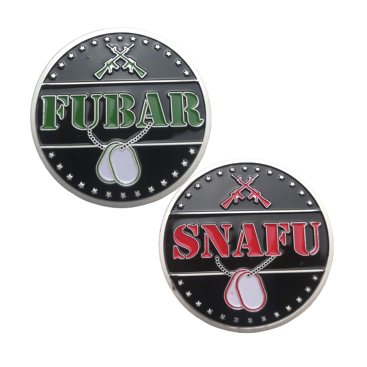 Decision Making Flipping Coin FUBAR Snafu Challenge Coin (Silver)