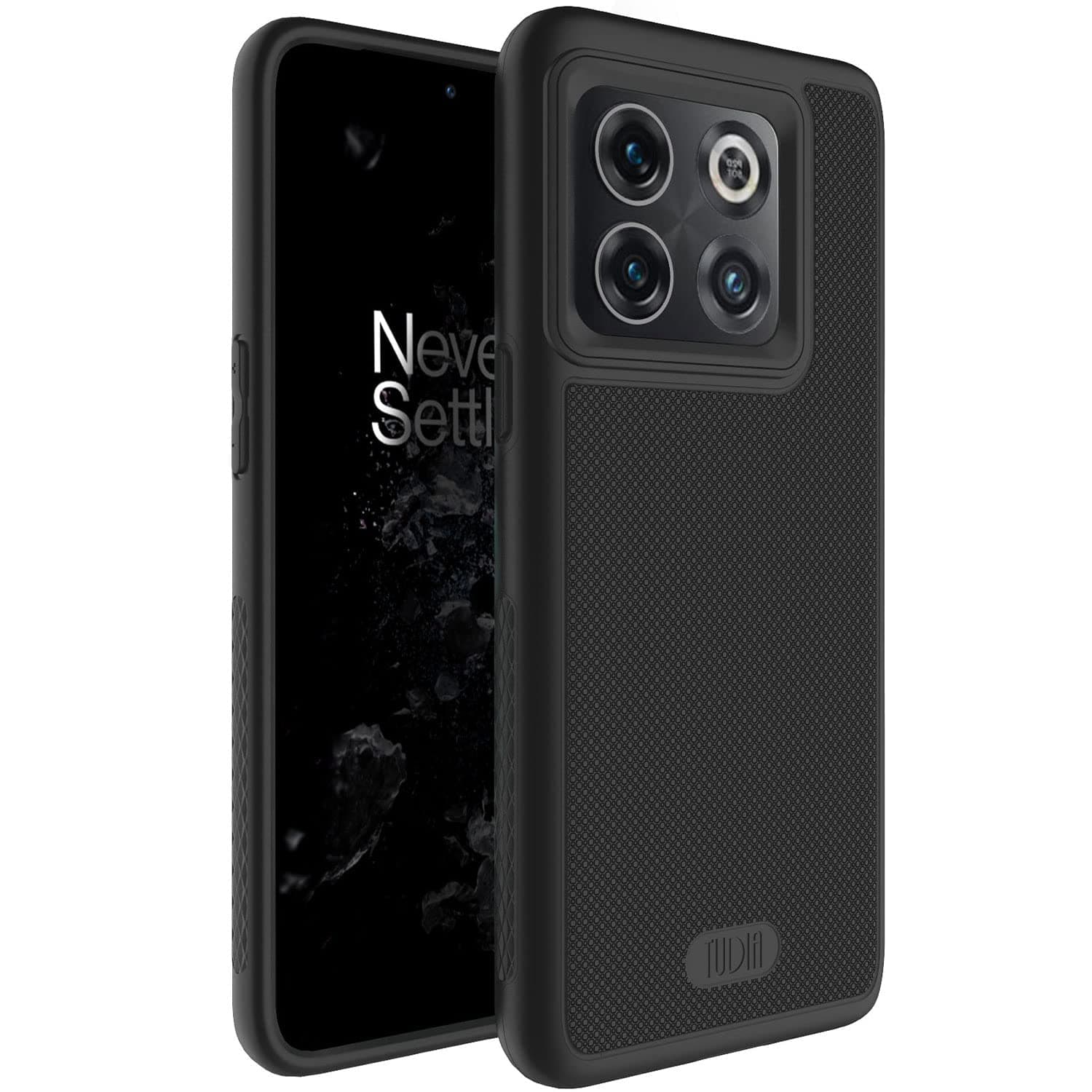 DualShield Grip Designed for OnePlus10T Case 5G, [MergeGrip] Shockproof Military Grade Slim Dual Layer Protection for OnePlus 10T 5G Case (Matte Black)