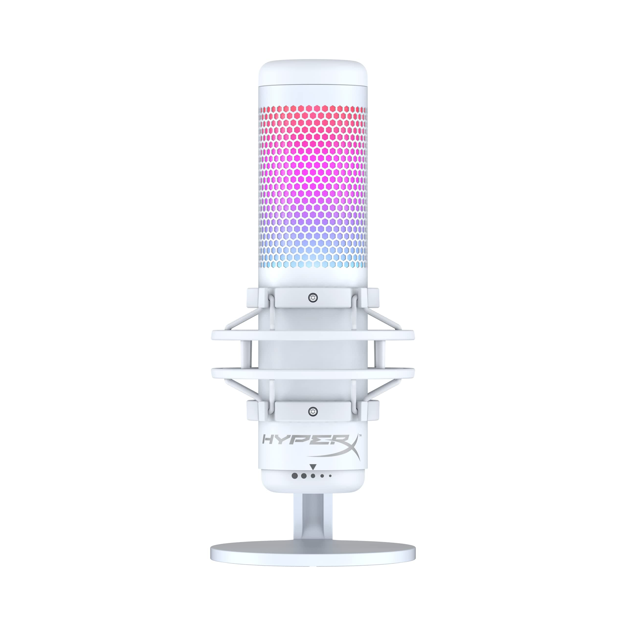519P0AA QuadCast S – RGB USB Condenser Microphone for PC, PS5, Mac, Anti-Vibration Shock Mount, 4 Polar Patterns, Pop Filter, Gain Control, Gaming, Streaming, Twitch, YouTube, Discord – White