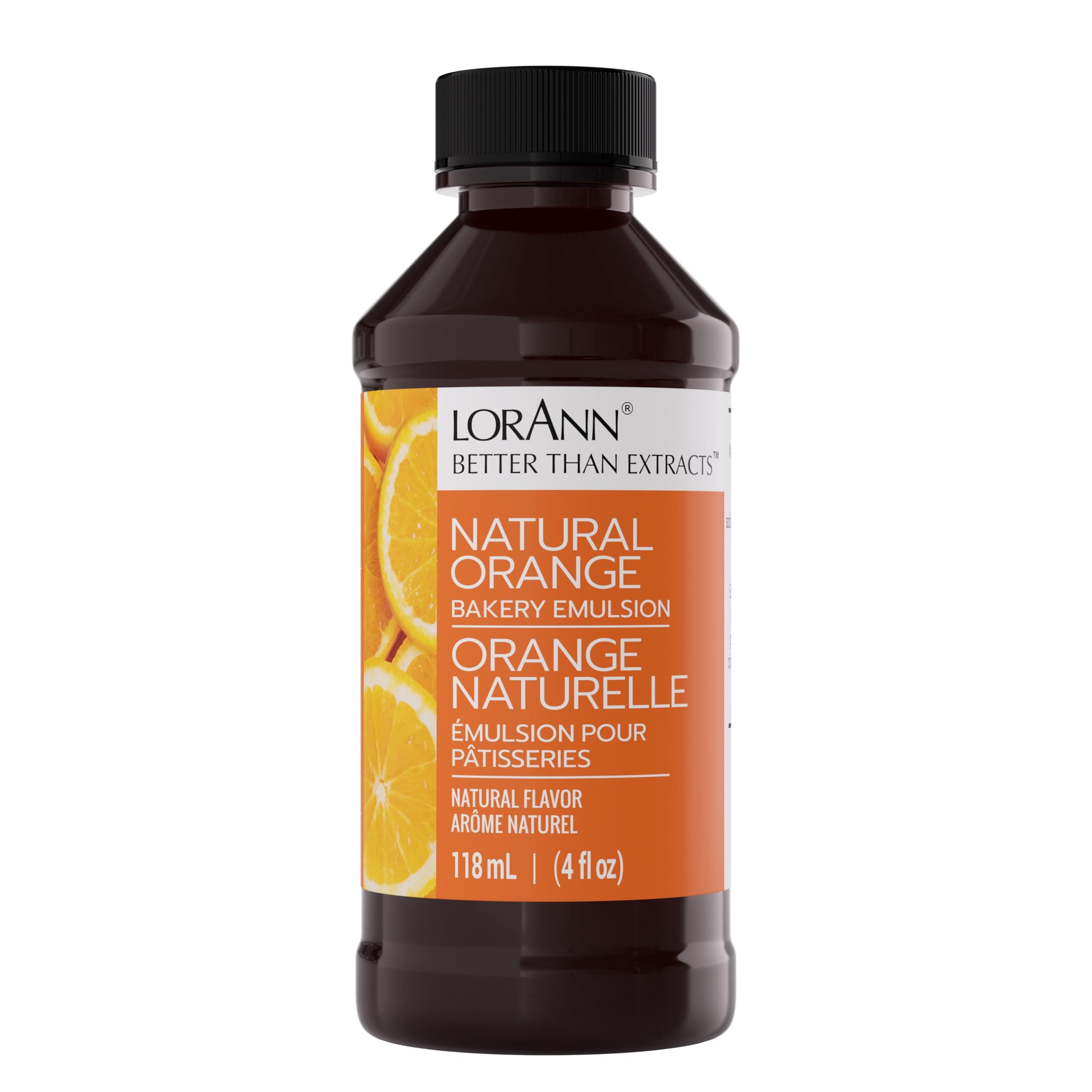LorAnn Oils Orange Bakery Emulsion: True Essence, Ideal for Boosting Fruit Tones in Cakes, Cookies & Desserts, Gluten-Free, Keto-Friendly, Extract Substitute Essential for Your Kitchen, 4 Oz