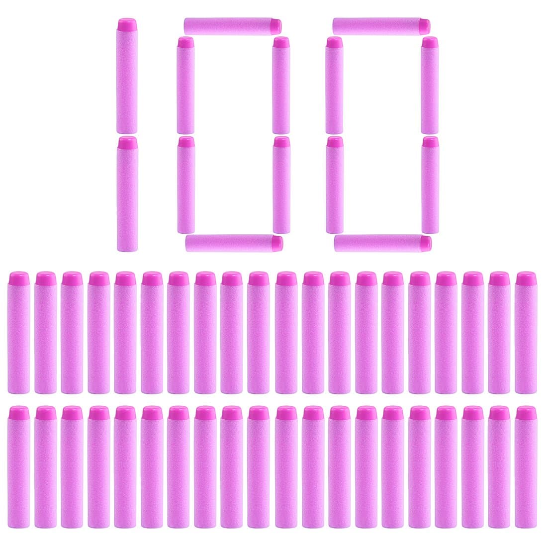 Refill Bullets, 100Pcs Dart Refills for Nerf Rebelle Dart Fire Blaster - Pink