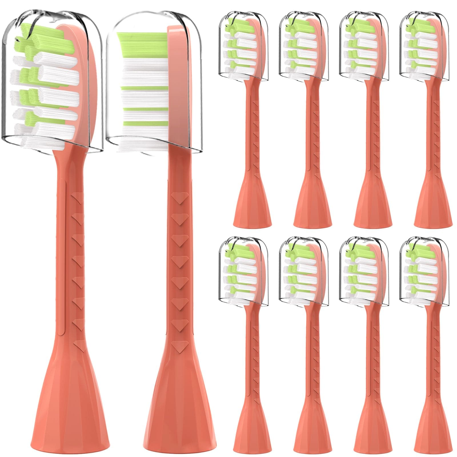 Compatible with Philips One Series Sonicare Electric Toothbrush Replacement Brush Heads,for Philips One HY1100 HY1200 BD100/AZ Series Electric Toothbrush,10 Pack (Miami Coral, Medium)