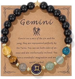 Zodiac Bracelets for Women 12 Constellations Healing Crystal Stone Beads Bracelet Birthday Zodiac Gifts Horoscope Spiritual Bracelet