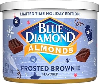 Blue Diamond, Holiday Frosted Brownie Flavored Sweet Snack Nut Almonds Perfect Size for On-The-Go, Holidays and Gatherings, Lunch, Adults and Kids, 6oz Can