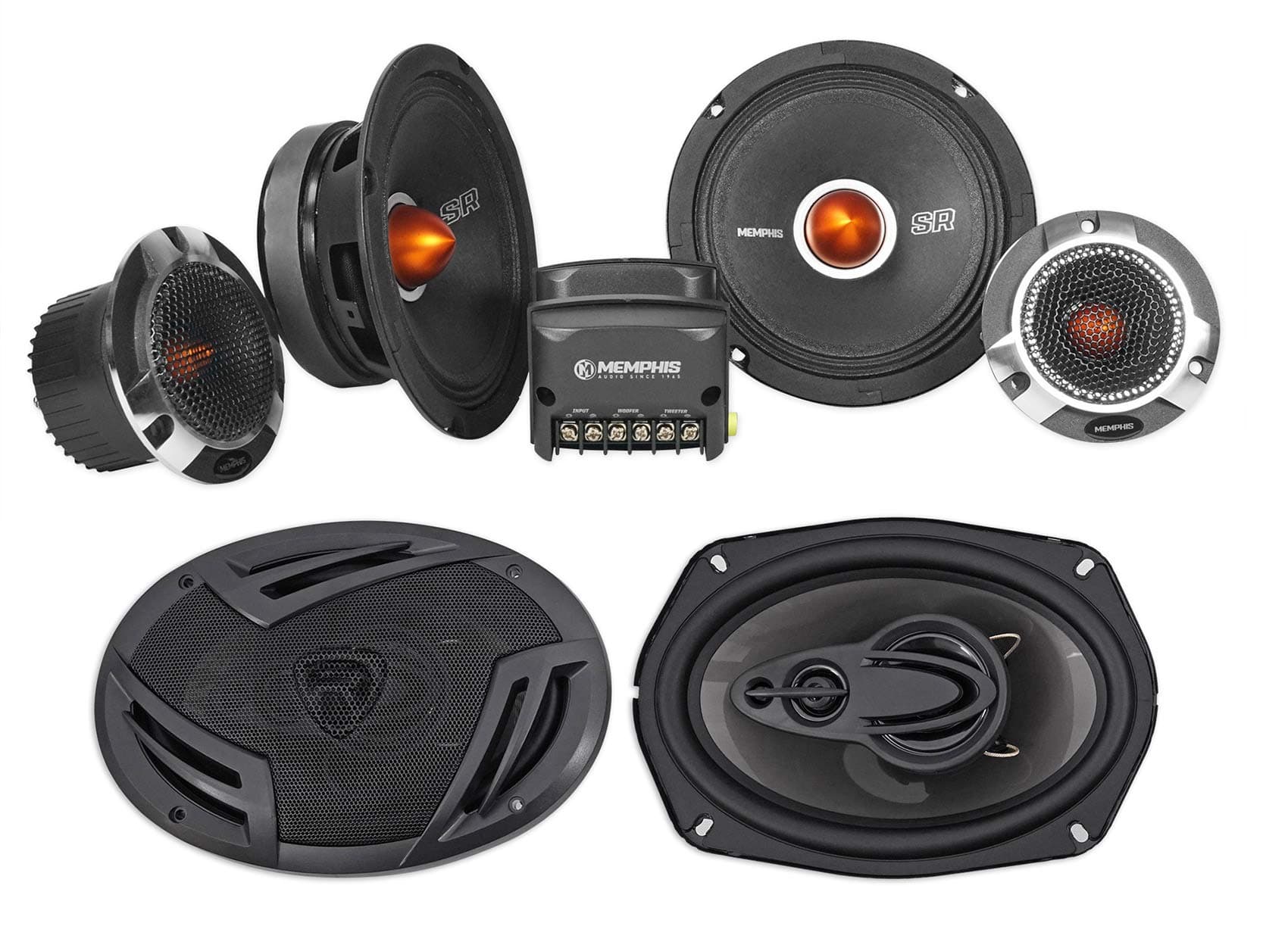 Memphis Audio SRXP62C SRX Pro 6.5" Component+(2) 6x9 Coaxial Car Audio Speakers