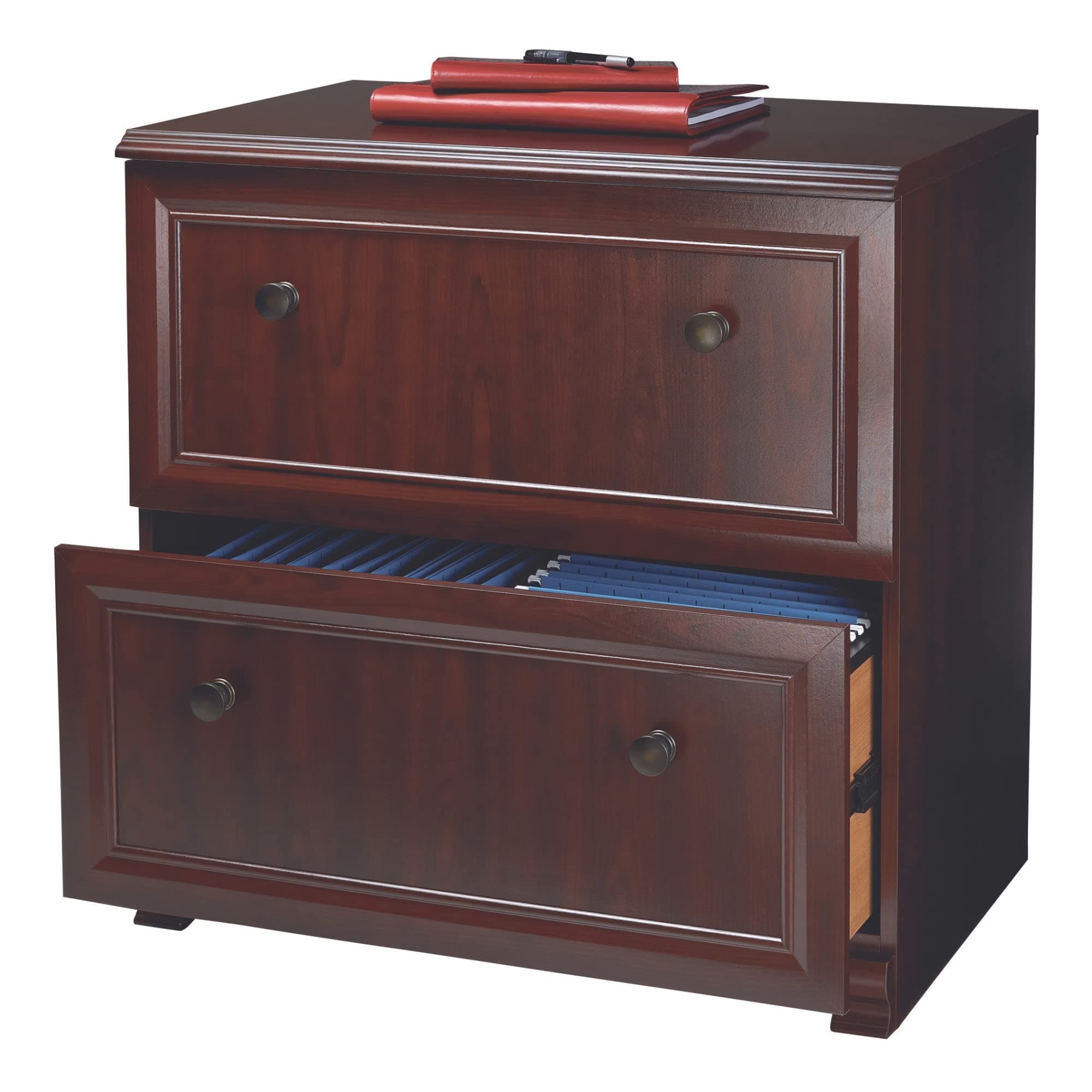 Realspace® Broadstreet 29-1/2"W x 19" D Lateral 2-Drawer File Cabinet, Cherry
