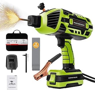 TRQWH Portable Welding Machine 110V ARC Handheld Welder IGBT Inverter Welding Gun Stick Welder 5 Variable Current Adjustment Hand Held Welder Machine, Fit for 1/16"-1/8" Welding Rods (Green)