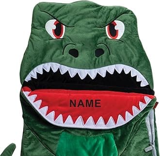 Bixbee Kids Sleeping Bag, Dinosaur Sleeping Bag for Kids 3+, 60 x 22 Inches, Soft Toddler Sleeping Bag with Carrying Handle | Machine Washable Soft Slumber Bag for Naptime, Daycare