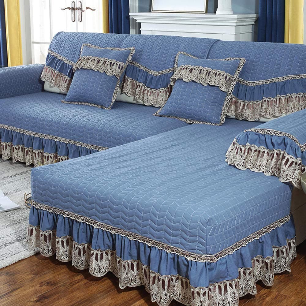 Sofa Slipcovers,Sofa Cushion Non-Slip Modern Home Sofa Cover Four Seasons Universal@Blue_80*160Cm(1Pcs)