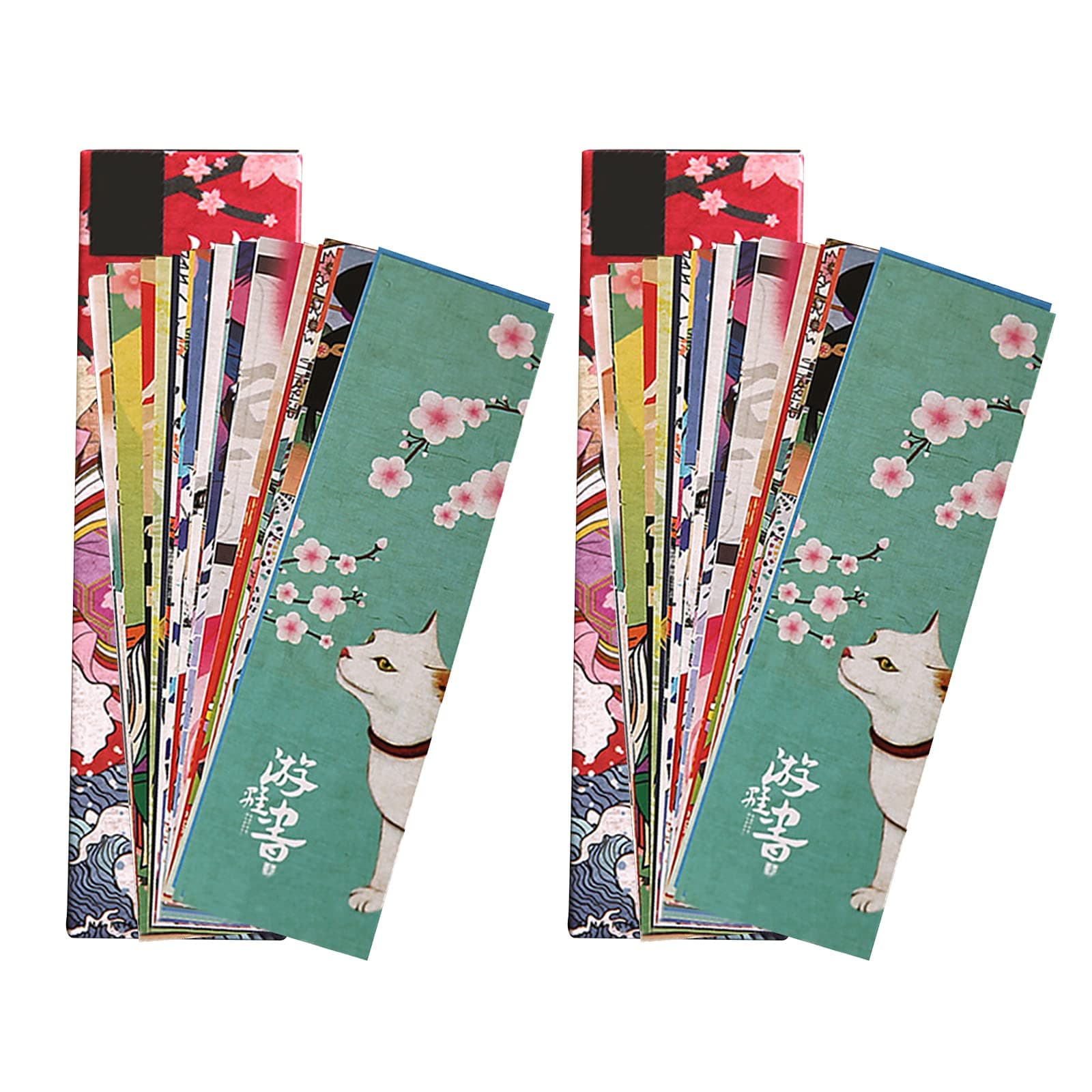 60 Sheets Vintage Japanese Style Paper Bookmark Set - Creative Writable Paper Book Marks Gift for School Students, Book Friends as Reading Markers