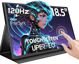 UPERFECT Portable Monitor Touch Screen, 18.5 Inch 120Hz Portable Monitor Touchscreen 1080P Mobile Monitor with Mini HDMI/USB-C External Monitor for Laptop/Mac/PS4/5/Phone/Switch, VESA Mountable