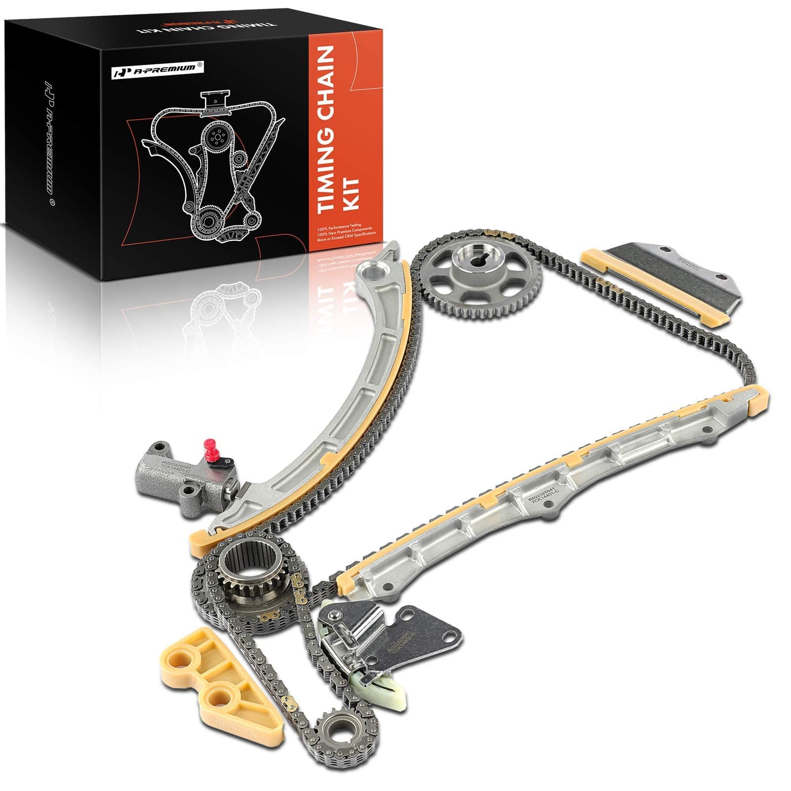 Engine Timing Chain Kit W/Tensioner & Guide [DOHC, L4 2.4L Only] Compatible with Acura ILX 13-15, TSX 09-14 & Honda Accord 08-12, Civic 12-15, CR-V 10-14, Crosstour 12-15, For# 14401R40A01