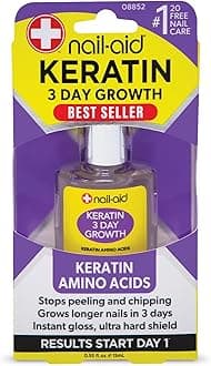 Nail-Aid Keratin 3 Day Growth Nail Treatment & Strengthener, Clear, 0.55 Fl Oz