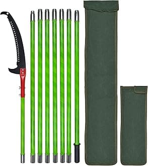 SUNORCHID Pole Pruning Saw 26 Foot Long Handle Adjustable Length, Tree Pruner Tree Loppers Long Reach for Palm Oak High Branches ;with Carry Bag and Sturdy Pole, Cuts Clean and Fast