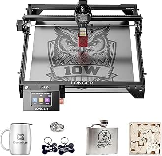 Longer RAY5 Laser Engraver, 10W High-Precision Laser Engraver, Compressed Spot CNC, App Offline Control, DIY Engraving Tool for Metal/Glass/Wood, Engraving Area 15.7 "x15.7"